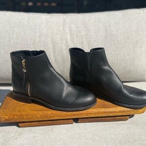 Michael Kors Black Ankle Booties with Gold Zipper NWOT 9.5